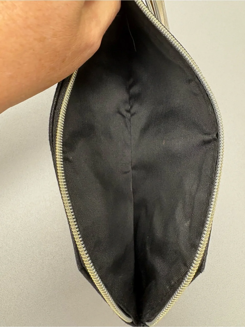 Mary Kay Black Cosmetic Pouch with Gold Accents and Tassel